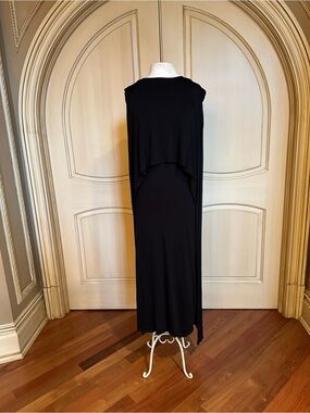 Zara Black Sleeveless Maxi Dress with Cape Back